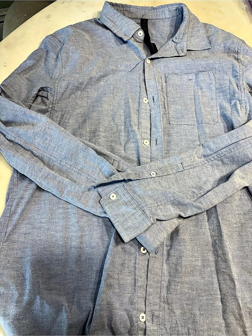 lululemon Commission Long Sleeve Button Down *Qwick Oxford Blue XL